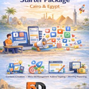 Social Media Starter Package in Cairo Egypt by 5D Outsourcing – Facebook and Instagram marketing, content creation, ad management and monthly reporting