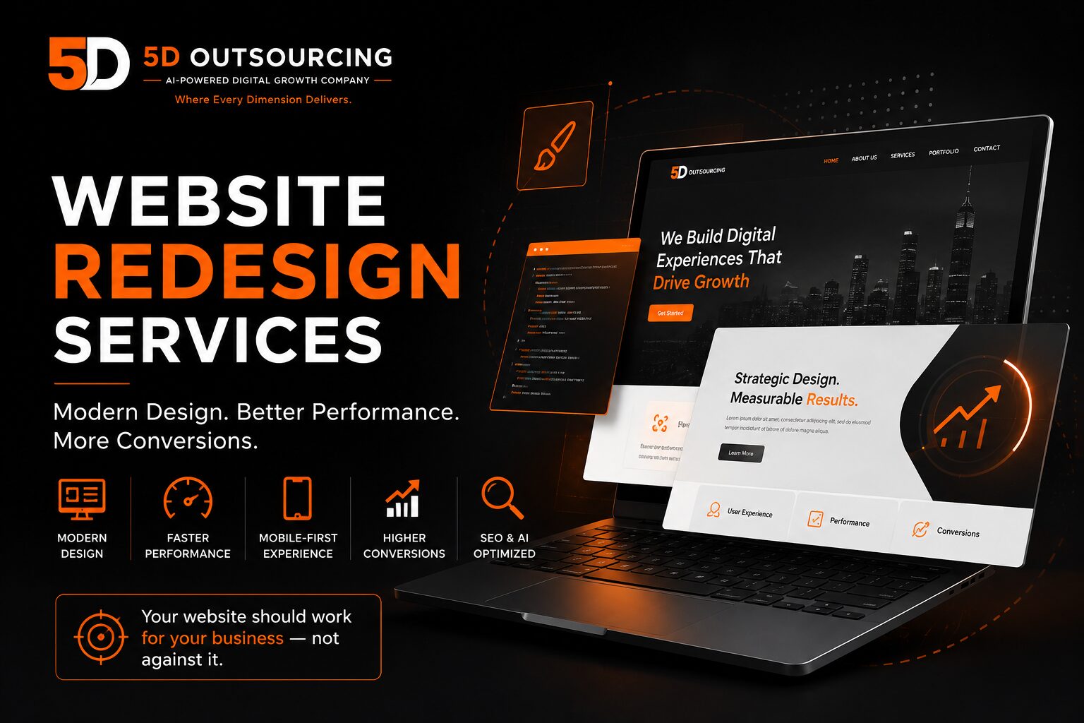 Website redesign services in Egypt by 5D Outsourcing