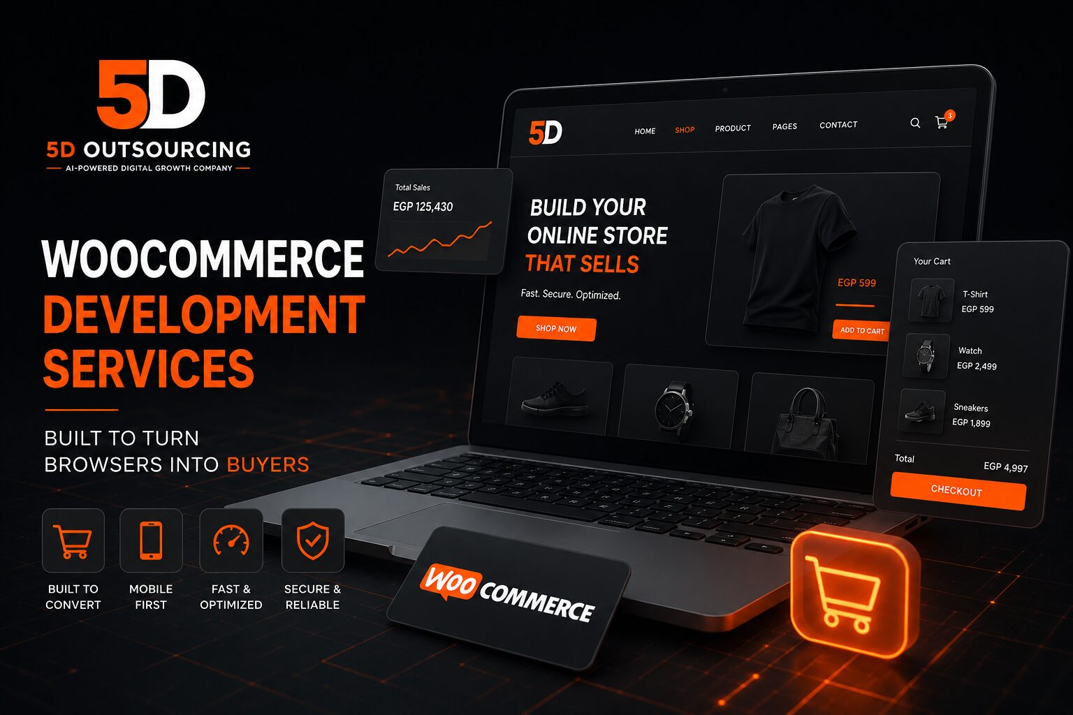 WooCommerce development services in Egypt by 5D Outsourcing
