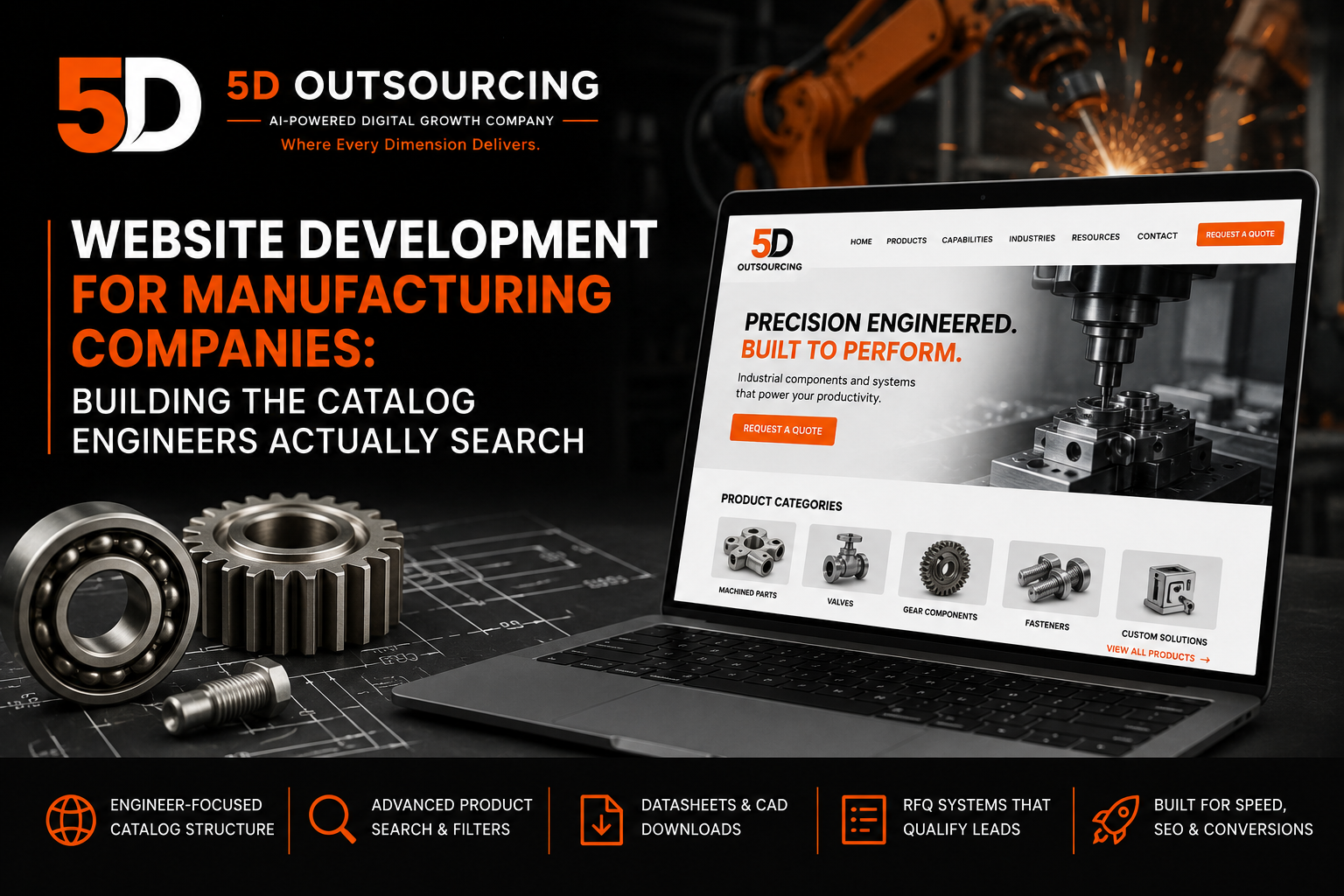 Website development for manufacturing companies in Egypt — structured product catalogs engineers can actually search